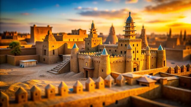 Sankore Madrasah, Timbuktu, Mali: Miniature Tilt-Shift View of Ancient Islamic Architecture