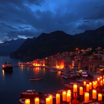 night view of lake como country