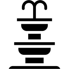 Vector Icon Fountain, Garden, Parks Fountain Park, Architecture City