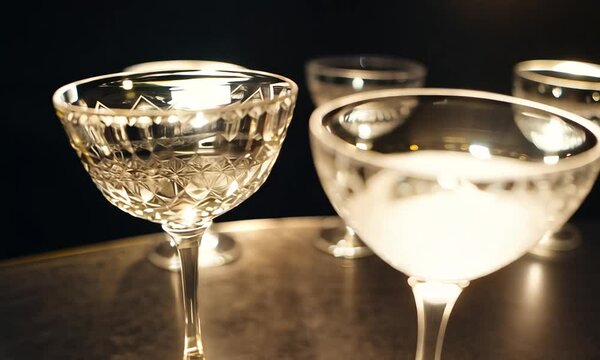 Vintage Cocktail Glasses With Soft Refractions 