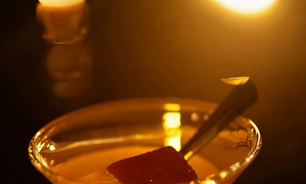 Dramatic Cocktail in Vintage Glass 