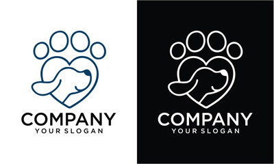 Creative Heart and Paw, Dog paw print, Dog love, Cat love © Bolo