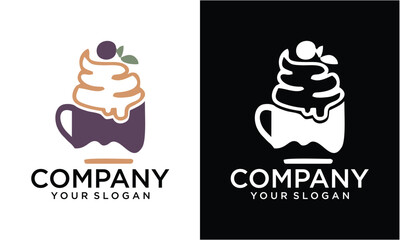 Creative cake ilustration logo vector template