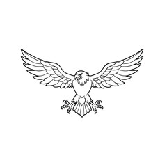 Obraz premium High-Quality Eagle Line Art Illustration with Powerful Expression