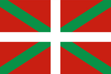 Obraz premium Basque flag, official colors and proportion correctly National Basques flag Vector illustration.