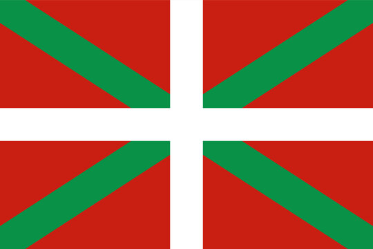 Basque flag, official colors and proportion correctly National Basques flag Vector illustration.