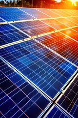 Solar panels capturing sunlight for renewable energy production
