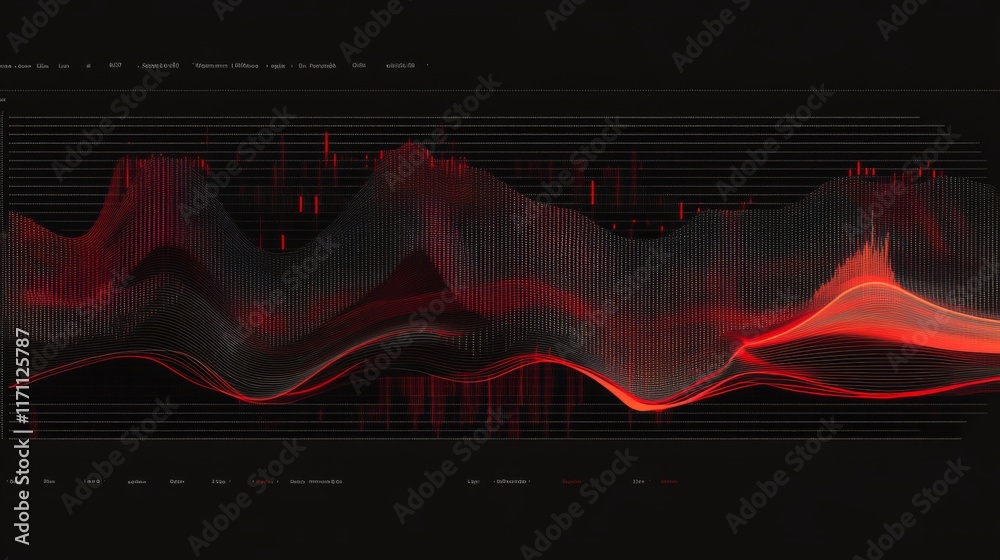 Aufkleber A high-contrast financial graph featuring animated data points and lines, representing real-time business analysis, against a clean and minimalist background.