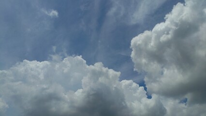 Blue sky and white cloud, daytime sky, sky background.