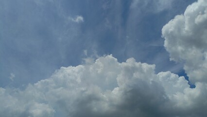 Blue sky and white cloud, daytime sky, sky background.
