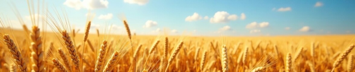 Naklejka premium parched wheat field swaying gently in the wind, drought, crisis, global warming