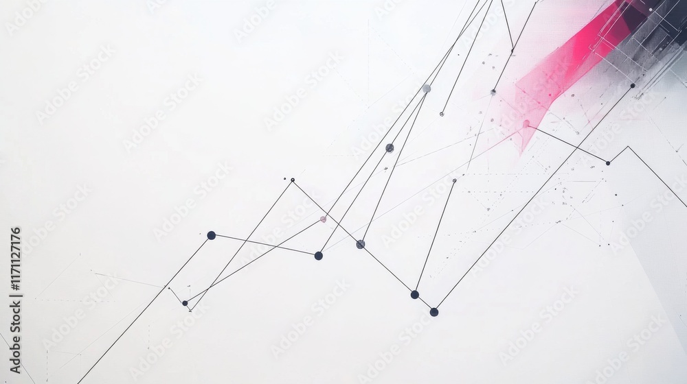 Poster a minimalist financial graph illustrating profit margins over time, featuring sleek lines and a prof