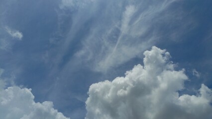 Blue sky and white cloud, daytime sky, sky background.