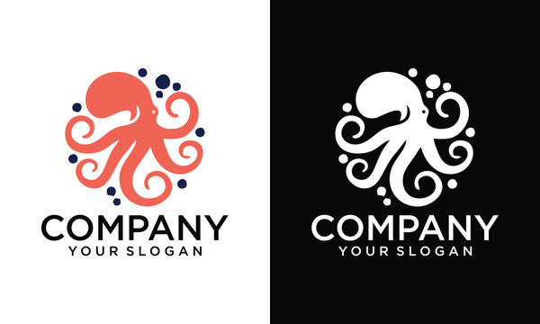 Creative Octopus Logo Design Unique minimalist Octopus logo concept, suitable for the entertainment industry, online shops, sports, you can also use for humans.