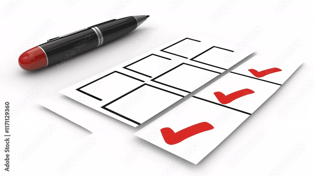 Poster insurance risk assessment detailed image of a checklist being marked during a risk evaluation sessio