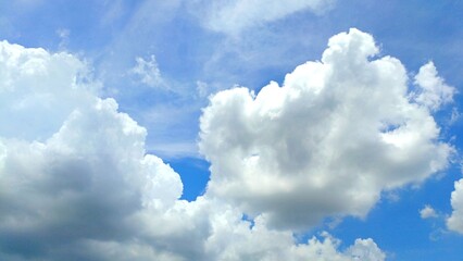 Blue sky and white cloud, daytime sky, sky background.