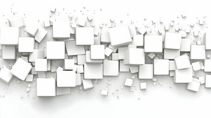 Abstract 3D White Cubes Background