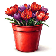 Obraz premium tulips in a pot