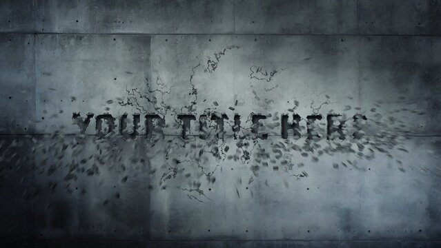 Breaking Concrete Smashing Text Cracked Title Intro