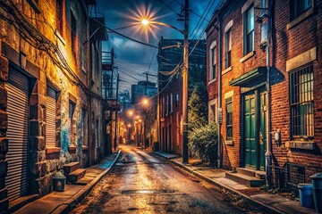Fototapeta premium South Philly Street Night Photography: Gritty Urban Scene