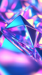 Iridescent 3D Crystal Abstract Background
