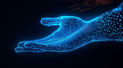 abstract glowing light in the human hands