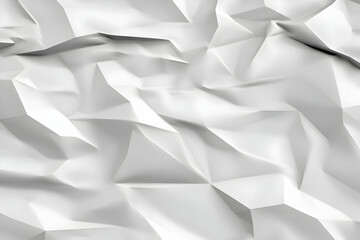 White Crumpled Paper 3D Abstract Background