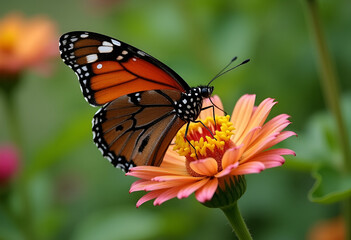 Obraz premium monarch butterfly on flower