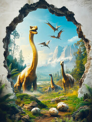dinosaurs in the forest