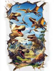 dinosaurs in the forest