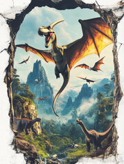 dinosaurs in the forest