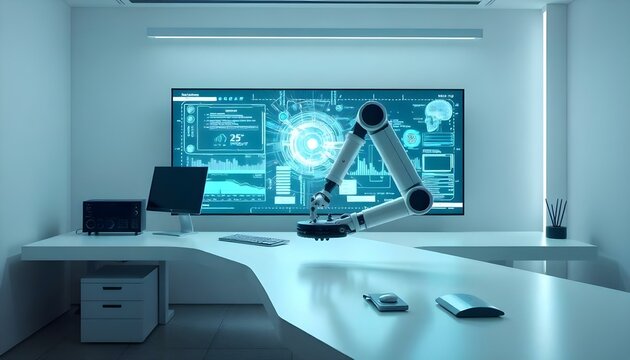 Futuristic Innovation: A Hyper-Realistic Modern Workspace