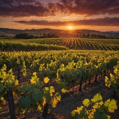 Leonardo_Kino_XL_Sunset_Over_Vineyard_A_vineyard_glowing_under_0