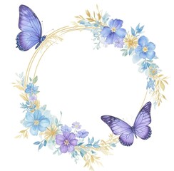 corona de flores estilo acuarela