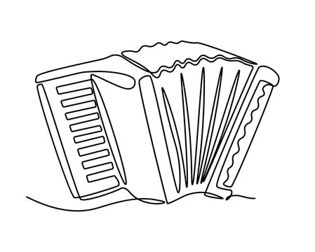 black line art accordion on white clip art preview