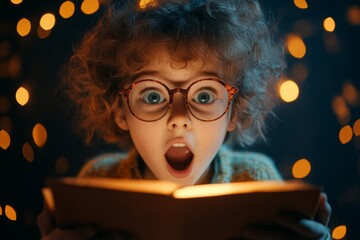 A person receiving a surprise gift, their face glowing with excitement and happiness