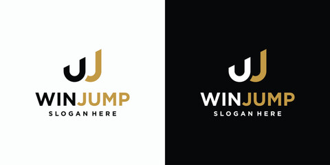 W and J initials vector logo design with modern, simple, clean and abstract style. Icon for business, sports and personal branding.