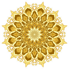Golden yellow mandala, luxurious flowers, wealth, abstract flowers, magic circles