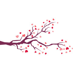 Heart Tree Branch Illustration