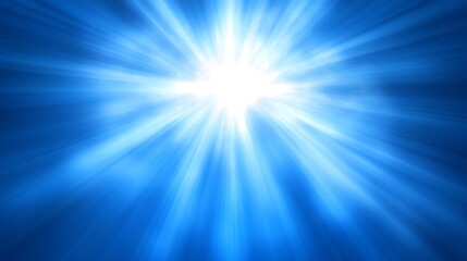 Bright blue light burst, star, sun rays.