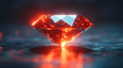 An exquisite ruby gemstone meticulously placed on a minimalist display stand, centered on an immaculate white background. The deep red hues of the ruby are accentuated by the sharp focus and 