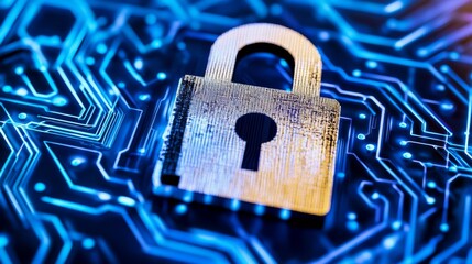 Abstract Technology Background with Security Lock Design