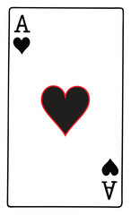 Ace of heart playing card. casino gambling poker game chance luck. Generative AI