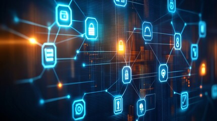 Abstract Technology Protection Symbols in High Contrast