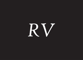 RV letter logo and initial logo design