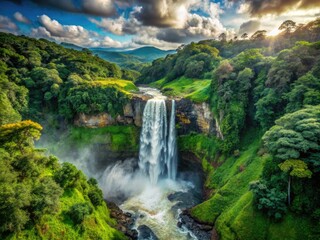 San Rafael Waterfall: Ecuador's breathtaking cascade, framed by vibrant rainforest and dramatic landscapes.