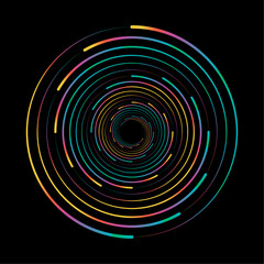 Spiral abstract swirl circular background. Hypnotic colorful line circular patterns design.