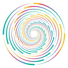 Spiral abstract swirl circular background. Hypnotic colorful line circular patterns design.