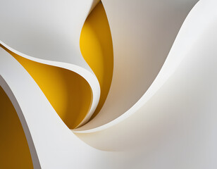 Futuristic Abstract Wave Design with Gray and Yellow Curves, High Quality Wallpaper Design, Generative Ai