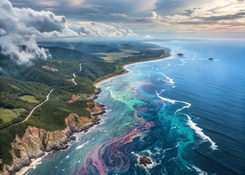 Surreal East Coast Map: Dreamlike Coastal Landscape Photography